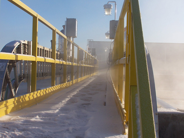 Fiber Glass Reinforced Plastic Walkway in Wastewater Treatment Facility